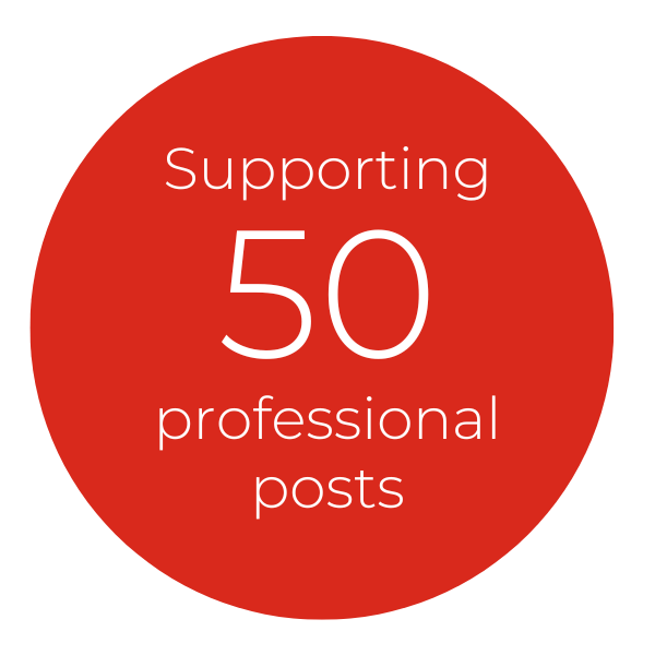 Supporting 50 professional posts